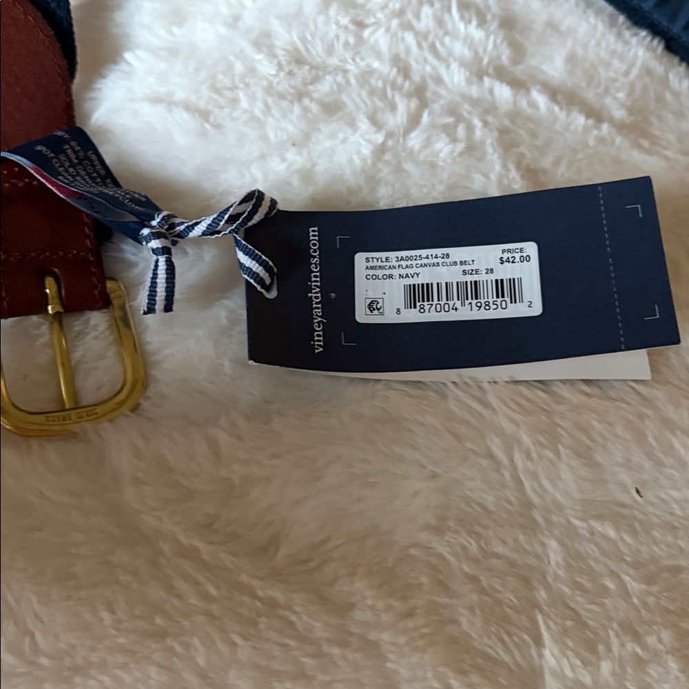 NWT Vineyard Vines American Flag Canvas Belt size 28 - Picture 5 of 5